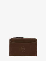 Porte-cartes Cuir Etrier Marron cavalier nubuck ECAN094M