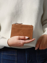 Porte-cartes Cuir Etrier Marron cavalier nubuck ECAN094M-vue-porte