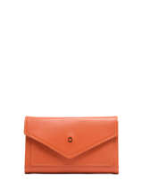 Porte-monnaie Madras Cuir Etrier Orange madras EMAD469