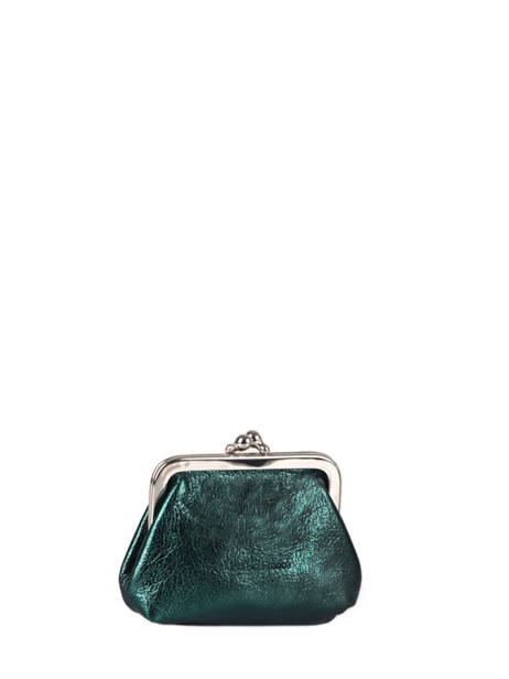 Leather Coin Purse Etincelle Irisée Etrier Green etincelle irisee EETI654 other view 2